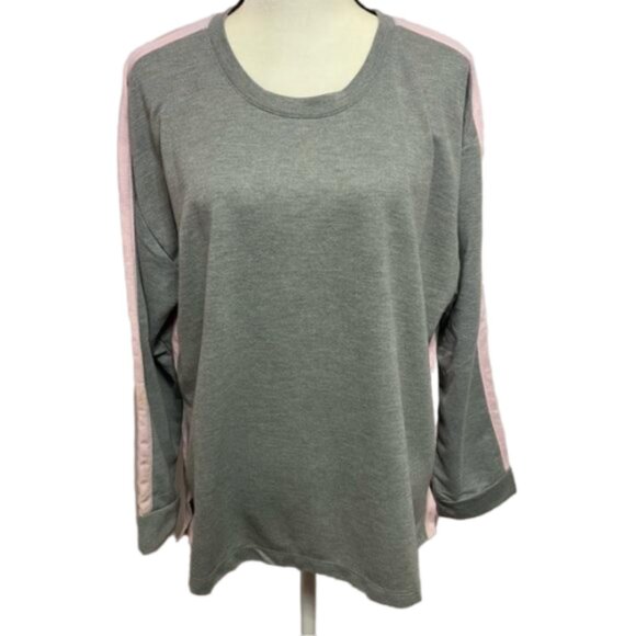 NWT Nautica Gray/Pink Round Neck Long Sleeve Pullover Sweatshirt Size XL #0641 - Picture 1 of 11